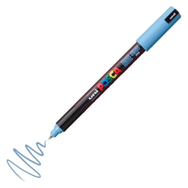 4902778249451 uni posca marker pc 1mr ultra fine 0 7mm glacier blue